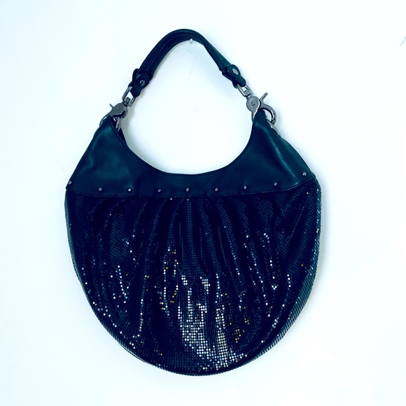 Cole Haan g series black leather & sequin purse - Picture 1 of 7